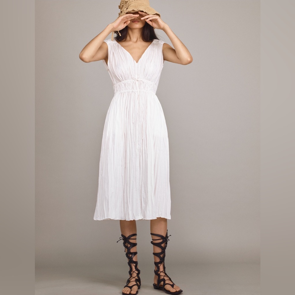 Rebecca Taylor White Pleated Dress (sz2/4)